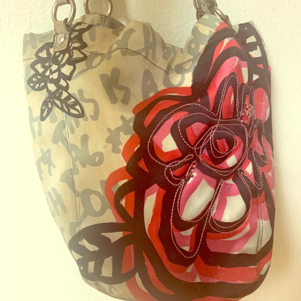 Coach Poppy Floral graffiti bag